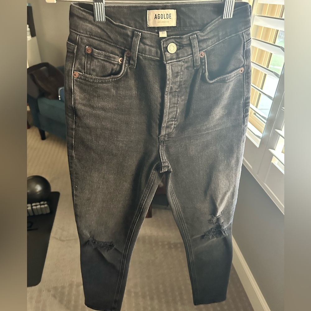 AGOLDE NICO HIGH RISE SLIM FIT IN BLACK. SIZE 23